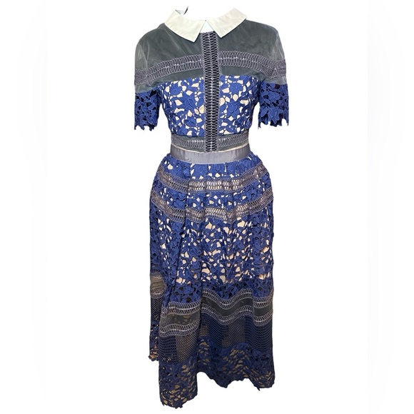 Self Portrait Liliana Lace Midi dress size 4 - Picture 3 of 7